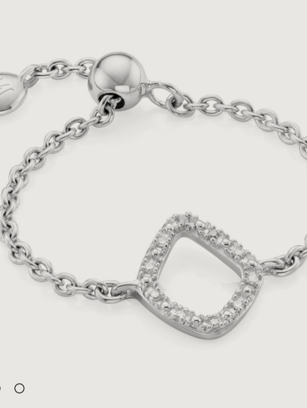 Monica Vinader - Riva Mini Kite Adjustable Diamond Ring - Sterling Silver